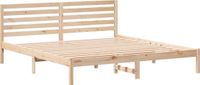 vidaXL Bedframe met hoofdeinde Bruin 200 x 200 cm Massief grenenhout