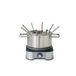 Lacor 69399 Elektrische fondue, kaas en chocolade, met 8 vorken, afneembare pot, thermostaat, regelbare thermostaat, roestvrij staal, 1500 W