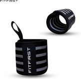 FitFirst Wrist Wraps | Polsbanden voor Krachttraining en Crossfit | Polsbrace | 2 stuks | Zwart