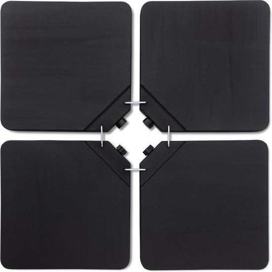 Kynast Parasoltegels 50x50x6 - 4-delige set vulbare parasolvoettegels voor kruisvoet tbv zweefparasol / parasol - antraciet