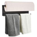 Magnetische papieren handdoekhouder voor koelkast, keukenhanddoekhouder rek magnetisch papier handdoekstang multifunctioneel gemaakt van ijzer, gebruikt voor keuken, badkamer, toilet, boorvrij (zwart,