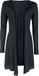 Black Premium by EMP Zwart lang vest met capuchon - Dames - M