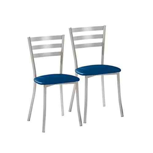 ASTIMESA SCRRAZ Keukenstoelen - Metaal - Blauw - 45 cm - Set van 2