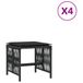 vidaXL Tabourets de jardin - Set de 4 - Poly rotin - Noir