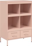 vidaXL Hoge kast 68x39x101,5 cm staal roze