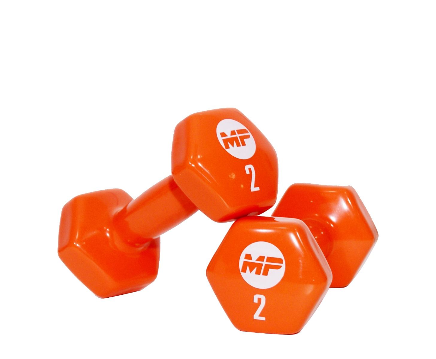 Muscle Power Vinyl Dumbbells - 2 x 2 kg - Oranje