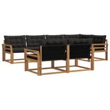 vidaXL - Buiten - bank - set - 7 - st - Naturel - en - Zwart