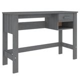 vidaXL Bureau HAMAR 110x40x75 cm Massief Grenenhout Donkergrijs