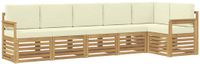 vidaXL - Bank loungeset - 6 zitplekken - Wit en crèmekleurig - Polyester