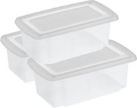Sunware 3x boîte de rangement plastique 7 litres transparent 38 x 21 x 14 cm avec couvercle refermable