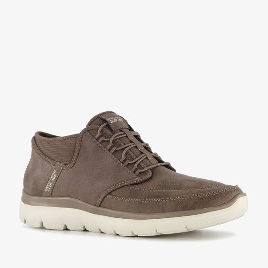 Skechers Slip-ins: Summits Siegul leren heren sneakers bruin - Maat 44 - Extra comfort - Memory Foam