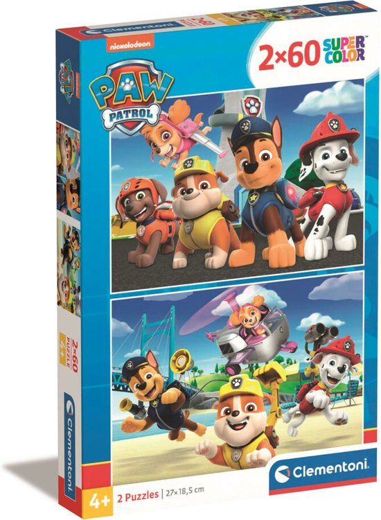 Clementoni Paw Patrol Supercolor Puzzle - 2 x 60 Pieces - Kids Puzzle - 5+ Years