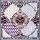 ROECKL sjaal Kaleidoskope 53x53 Multi Coffee veelkleurig