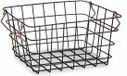 bigbuy Home Mand van Staaldraad Zwart Staal Koper (22,5 x 14 x 31,5 cm) (12 Stuks)