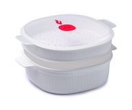 Snips 000851 Kookgerei Magnetron Stoompan 4L Rood/Transparant/Wit
