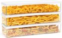 Sans marque Contenants alimentaires en plastique avec couvercles - Lot de 3 - 1100 ml/37 oz - Hermétiques sans BPA - Pour spaghettis, pâtes, nouilles, céréales, riz et plus encore