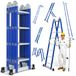 OEM 6-in-1 multifunctionele ladder, aluminium, met 4x4 treden, 464 cm