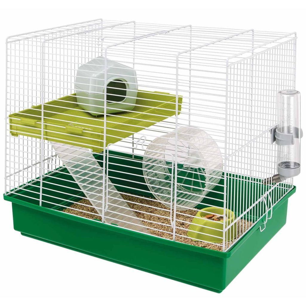 Ferplast hamsterkooi duo - Wit Groen - 46 x 29.5 x 37.5 cm wit