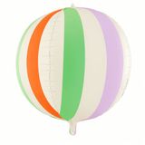 PartyDeco Folieballon strandbal strepen mix 75 cm