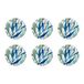 GENEVIEVE LETHU 545289 Set van 6 platte borden, model Kalamata, Ø 26,5 cm, porselein, bloemendecoraties, blauw, wit, groen