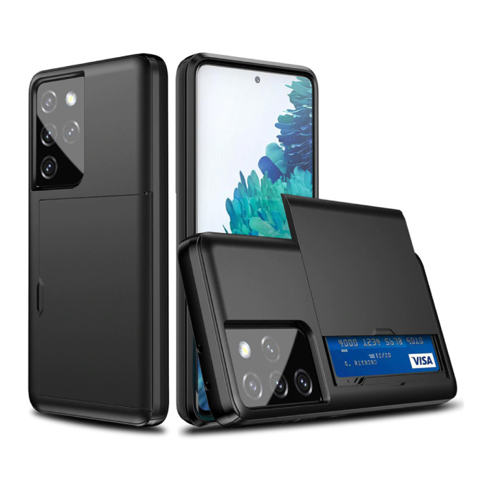 VRSDES VRSDES Samsung Galaxy Note 10 - Wallet Card Slot Cover Case Hoesje Business Zwart