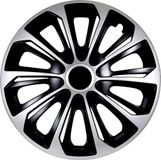 NRM Wieldoppen 16 "STRONG DUOCOLOR zwart-zilver 4 stuks