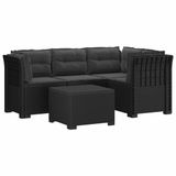 vidaXL 4-Zitter Tuin Sofa met Kussens Rattan Look PP Antraciet