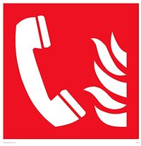 Viking Signs Pack van vijf - Fire Phone Symbool Sign - 200x200mm