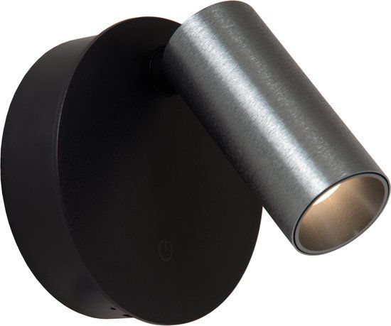 Lucide TONI - Oplaadbare Wandspot / Wandlamp - Accu/Batterij - Ø 8,1 cm - LED Dimbaar - CCT - 1x2W 2700K/4000K - Magnetisch - Grijs ijzer