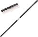 Buemag Brosse de nettoyage/brosse en plastique noir/blanc avec manche télescopique en métal noir 130 cm