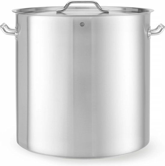 HENDI Grote kookpan met deksel – 98L – inductiegeschikt – koelblijvende handgrepen – matte afwerking