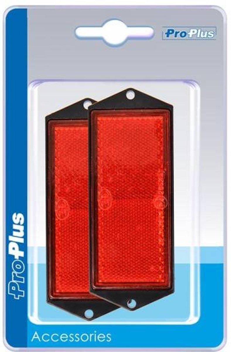 PRO + Reflector rood 104x40mm schroefbevestiging 2 stuks in blister