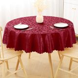 smiry Rond tafelkleed, waterdicht, zwaar belastbaar, vinyl tafelkleden, afwasbaar, voor keuken en eetkamer (rood, 152 x 152 cm)