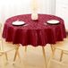 smiry Rond tafelkleed, waterdicht, zwaar belastbaar, vinyl tafelkleden, afwasbaar, voor keuken en eetkamer (rood, 152 x 152 cm)
