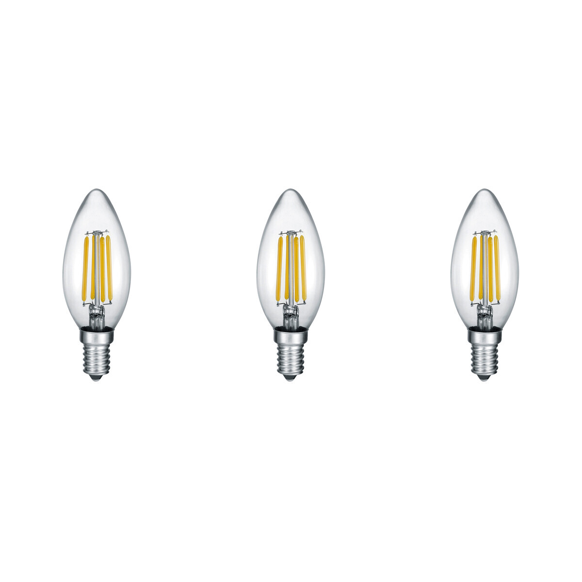 BES LED LED Lamp - Filament - Trion Kamino - Set 3 Stuks - E14 Fitting - 2W - Warm Wit-2700K - Transparant Helder - Glas