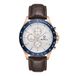 Ben Sherman Winchester Zilveren Wijzerplaat Bruin Lederen Band Quartz Chronograaf Horloge voor Mannen, Mineraal Glas, 3 ATM, 43.2mm Case