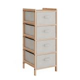 Vicco Bruno Badkamermeubel – 34.5 x 86 cm met 4 stoffen lades Beige