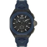 Versace V Legend VE9L00224 Horloge - Kunststof - Blauw - Ø 44 mm