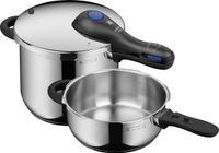WMF Perfect Plus - Snelkookpannenset - 3.0L + 6.5L - RVS - Stapelbaar - Vlambeveiliging - Inductie
