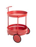 HAKU Serveerwagen rood, metaal - Maat: H 62 cm x Ø 42 cm, Stijl: Modern