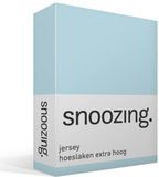 Snoozing Jersey - Hoeslaken Extra Hoog - 200x210/220 cm - Hemel - blauw