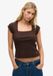 Superdry Athletic Essentials top met vierkante hals dames dark brown