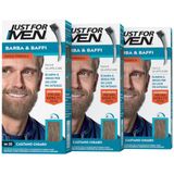 Just for Men Couleur Barbe M25 Barbe et Moustache pour Homme, Brun Clair, Teinture, Élimine les Cheveux Gris, avec Peigne Applicateur, 3 Pièces