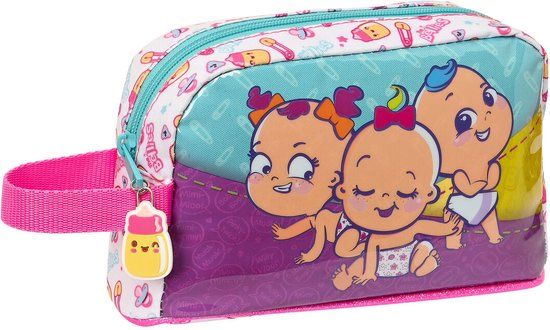 The Bellies Thermische Snacktas 21.5 x 12 x 6.5 cm - Paars/Turkoois/Wit