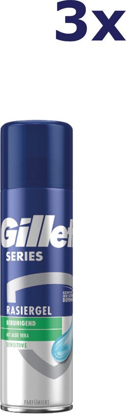 Gillette Series Gevoelige Huid scheergel - 3 x 200 ml - voordeelverpakking