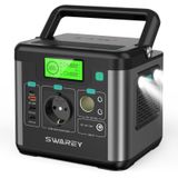 SWAREY Oplaadstation POWER BANK, ZONNEGENERATOR, 300W (piek 600W) Draagbare energiecentrale, Thuisbatterij, 230V, type C