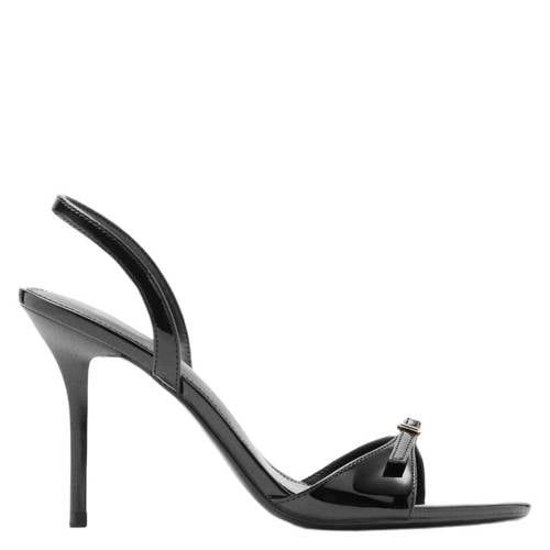 Mango Imitatieleren Sandalen met Naaldhak - Zwart