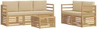 vidaXL - Bank loungeset - 5 zitplekken - Polyester - Wit en Beige