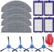 OEM Reserveonderdelen voor hybride robotstofzuigers: 4 zijborstels, 4 HEPA-filters, 4 microvezeldoeken, 1 reinigingsborstel