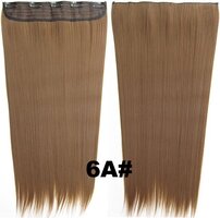Clip in hair extensions 1 baan straight bruin 6A 60cm